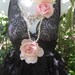 Black lace  dress tulle goth boho rose sash    medium  by vintage opulence on Etsy