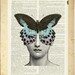 Butterlfy no. 2 - Fornasetti inspired, my original printed on vintage dictionary page