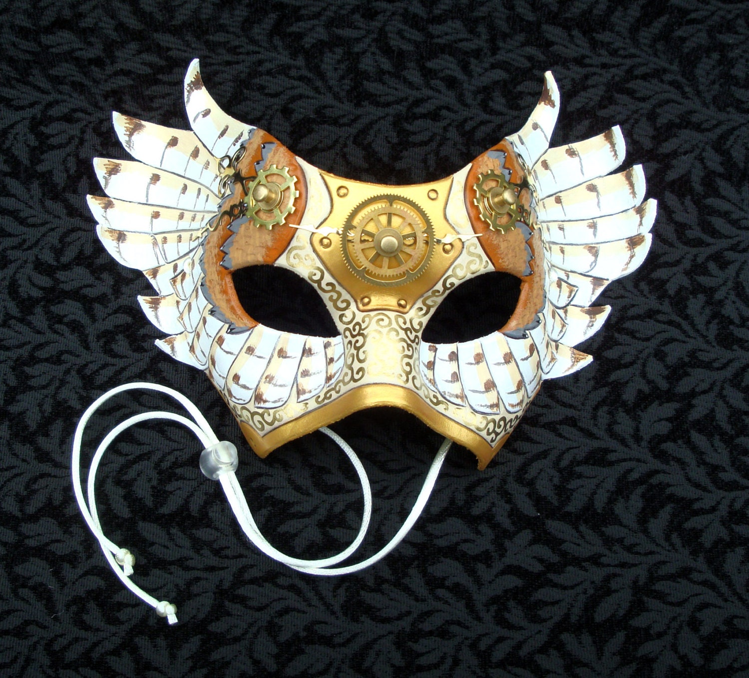 The Thirteenth Hour V1... original mixed media handmade winged Venetian clockwork mask
