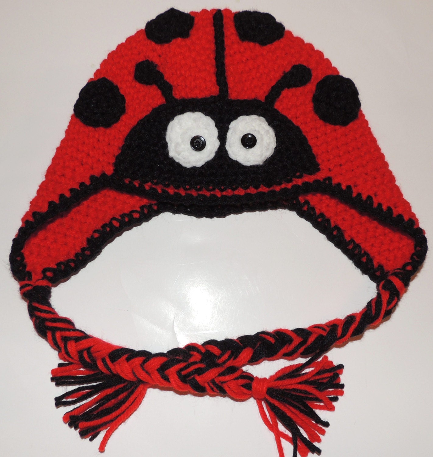 PDF Crochet Pattern for Lady Bug Hat Adult and Child Sizes