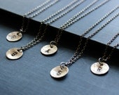 FIVE Personalized Recycled Sterling Silver Initial Necklaces