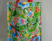 Durable Oilcloth Shopping Tote - Green Zoya