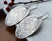 ON SALE Rustic Earrings in a Modern Ornate Style Handmade Artisan Metal Stylish Contemporary Design