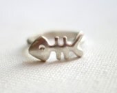 Sterling Silver Fish Bone Ring