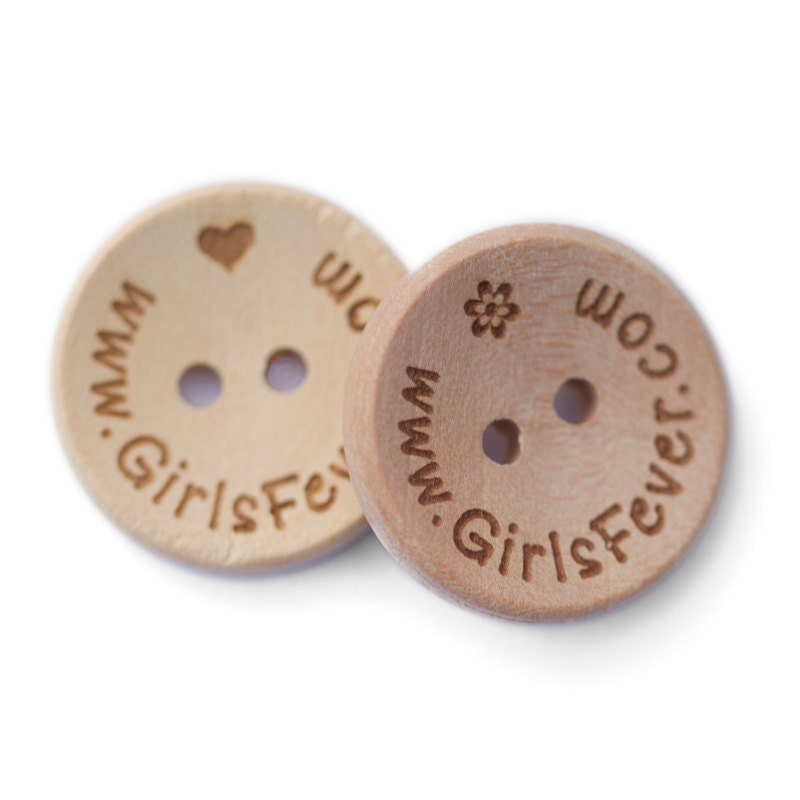 100 pcs custom round wooden button 20mm personalized button with your own shop name