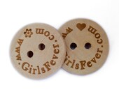 100 pcs Personalized button plain wooden button 18mm with your own message or shop name