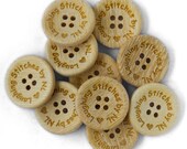 Custom round bamboo button 23mm personalized button with your own shop name
