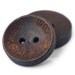 Personalized button plain dark wooden button 15mm with your own message or shop name