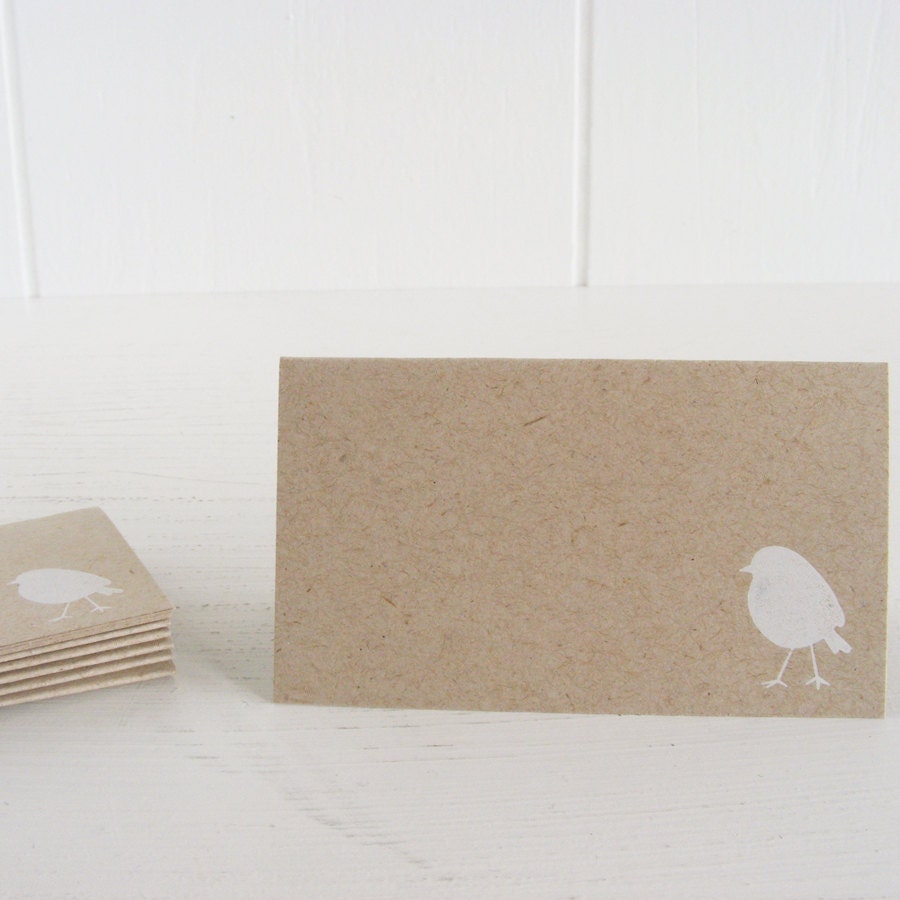 kraft bird place cards - set of 48