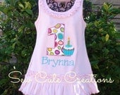 Personalized Birthday Girl Cupcake Number Dress - Custom Made Sizes 6 mos-Girls 6X