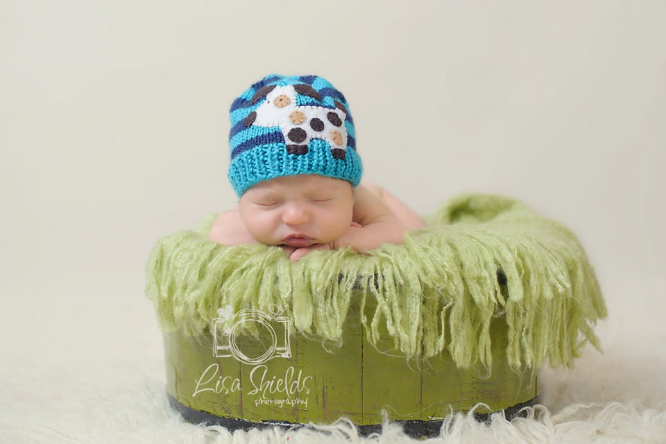 Knit BLUE DOGGIE Beanie- Dog hat, animal hat, baby hat, baby crochet hat, childrens clothing, childrens accessories