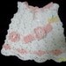 Crocheted sweet little dress for baby girls 0-3 months 100% cotton with matching headband