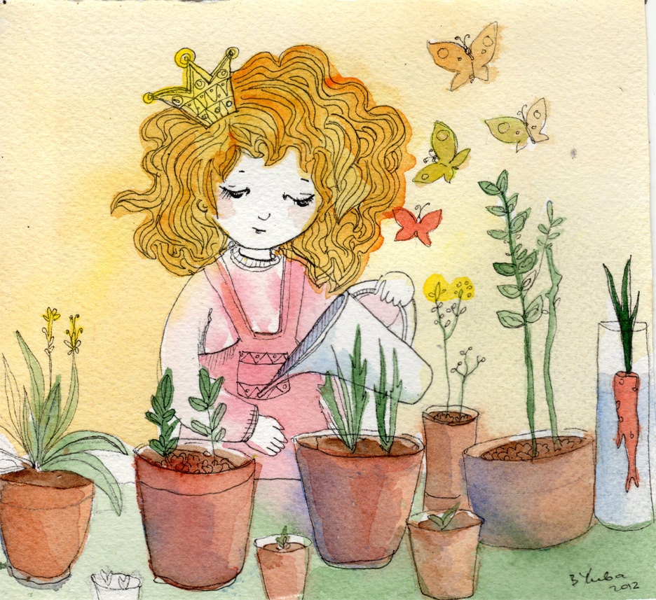 Sunny princess Original Art 5.5x5