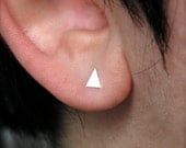 All Things Considered - D.I.Y. No.12 - geometric single mini square sterling silver stud earring