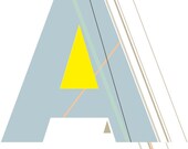 Typographic Print, letter A (custom colour)