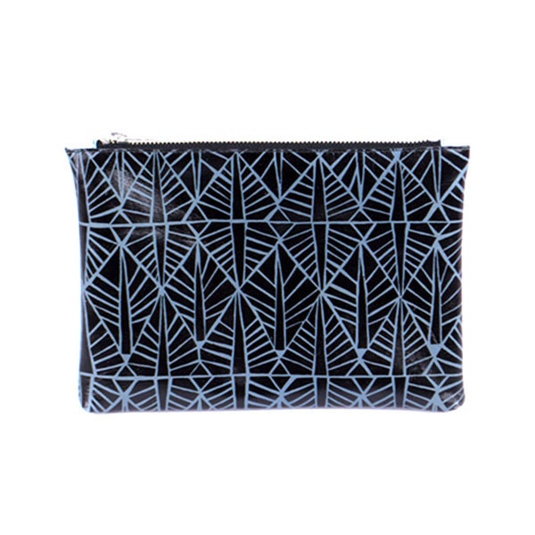 Screen printed leather Pencil case/clutch