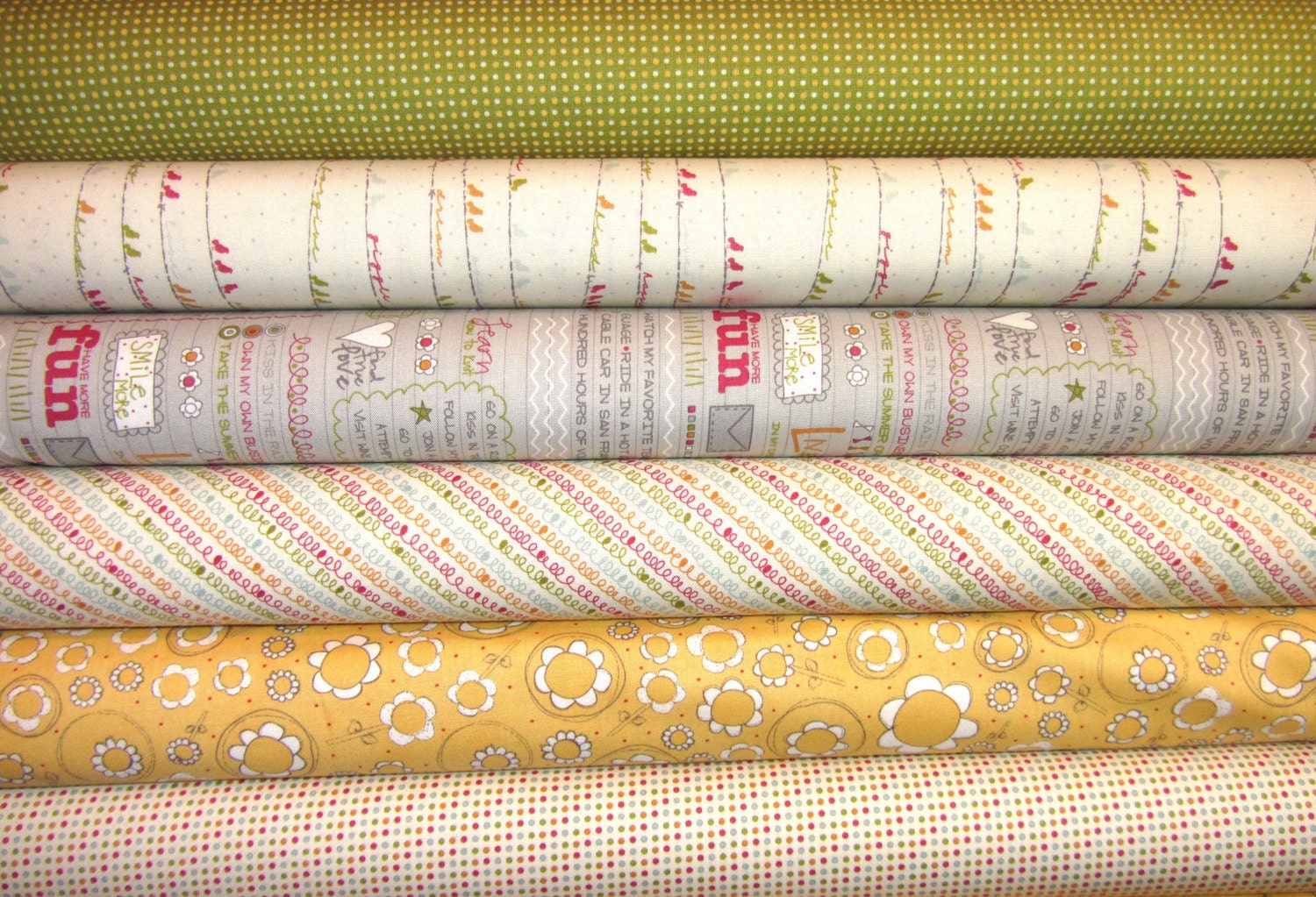 6 Fat Quarters Noteworthy by Sweetwater Oodles of Doodles Moda Designer Fabrics