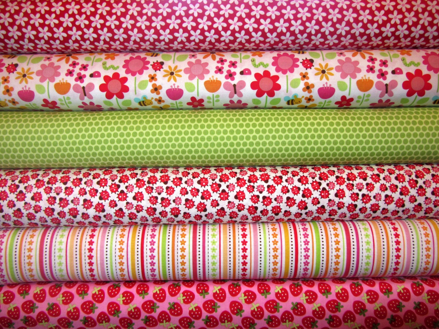 6 Fat Quarters Ladybug  by Doodlebug Design  Riley Blake Fabrics