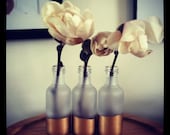 Gold Dipped Vase Trio