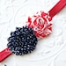 Patriotic Baby Headband / Newborn Headband / Infant Headband / Girls Bow Classic Red White n Blue Stars and Stripes Vintage Red /