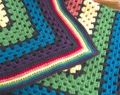 Rainbow Baby Blanket, Granny Square Style Crochet