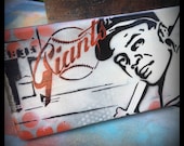 Original Painting Graffiti Style Pop Art on Handmade Wood Canvas ... Willie Mays Say Hey Kid San Francisco Giants