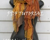 Instant Download PDF Feltmaking tutorial - Nuno Felted Scarf - Seaweed - DIY - How to Make It Yourself