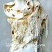 Eucalyptus Eco Printed Lace Felt Stole with Holes and Fringes