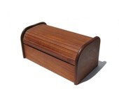 Teak Tambour Box - Roll Top Lid - Kalmar Designs - Oblong - Stylish Storage