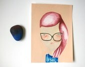 she wasn't in the mood-original painting on paper