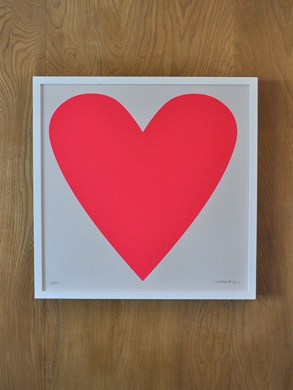 Neon Pink Heart Print
