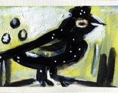 Art -- BLACKBIRD CROW Original Painting Free US Shipping