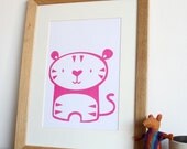 Tiger Hand Screenprinted Poster