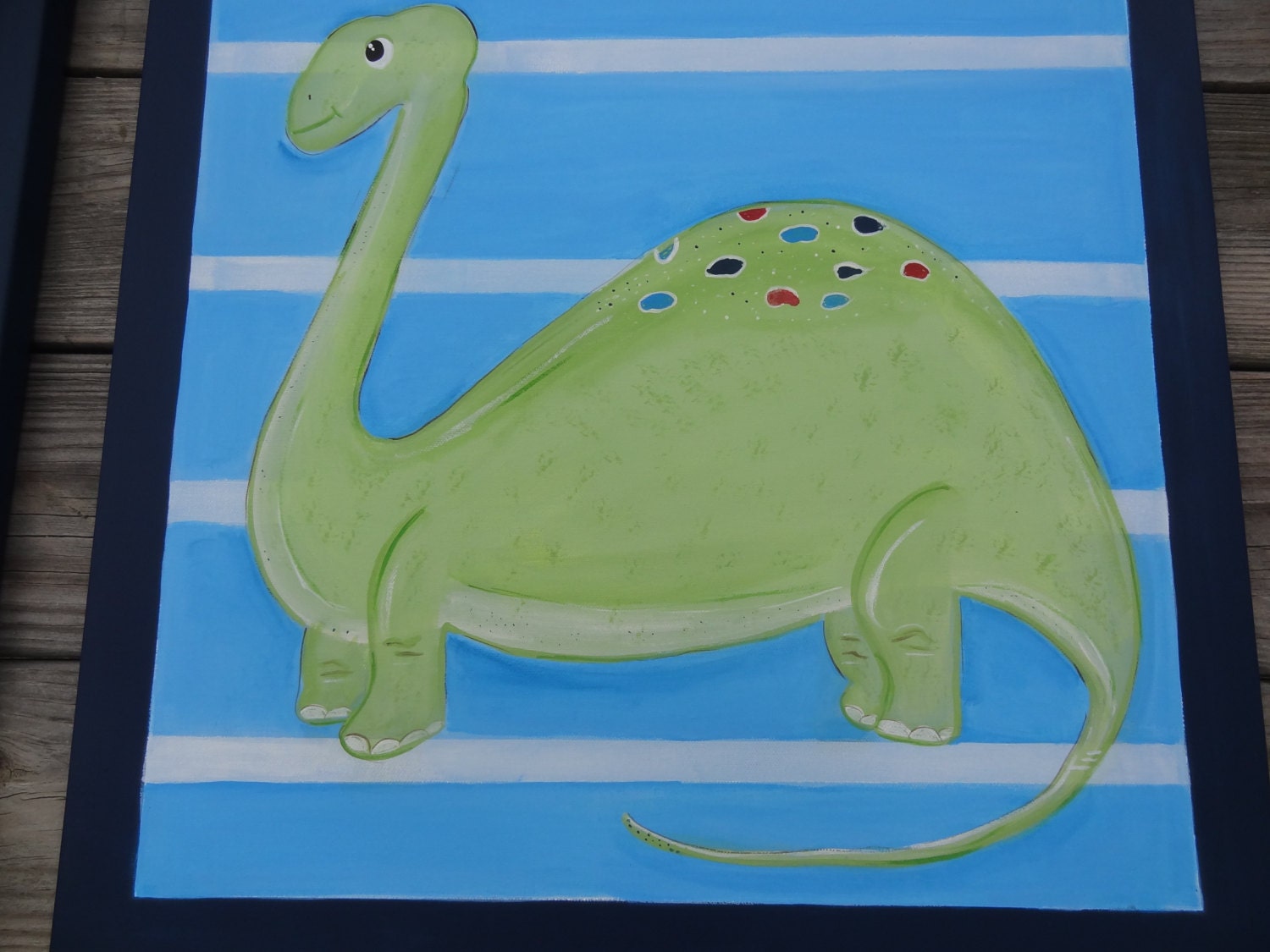 Dinosaur Pottery Barn Custom Wall Art Canvas Childrens Room 20x20 Size