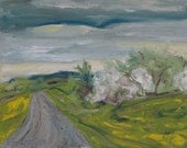 Spring Country Road Original Oil Landscape Painting Quebec Canada
