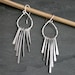 Falling Rain Sterling Silver Earrings, Solid Silver Dangle Earrings, Teardrop