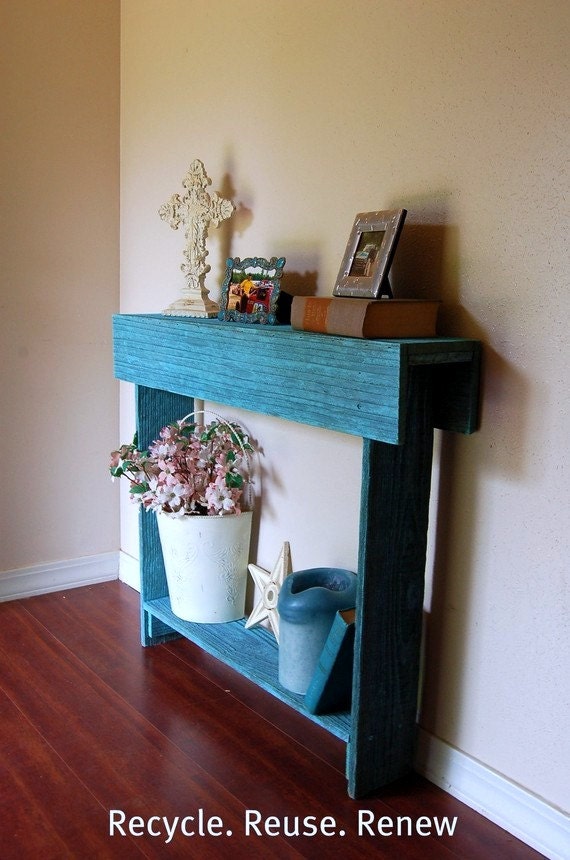 Console Table. Entry Table. Comes in Diferent Colors. Blue Ocean Cedar Skinny Wall Table. Rustic Furniture. 30x6x30