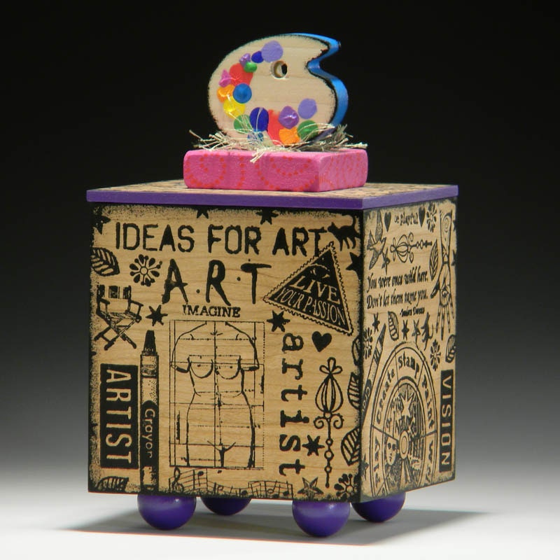 BOX, Home Decor, Artist Box, Box for Artists, Gift for Artists,Handmade Wood Box, Art Supply Storage