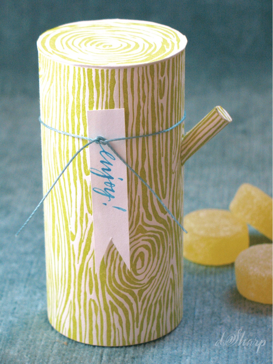 Letterpress Faux Bois Container