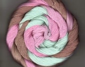 Hand Dyed Cotton Crochet Thread Size 10 seafoam pink tan Fae