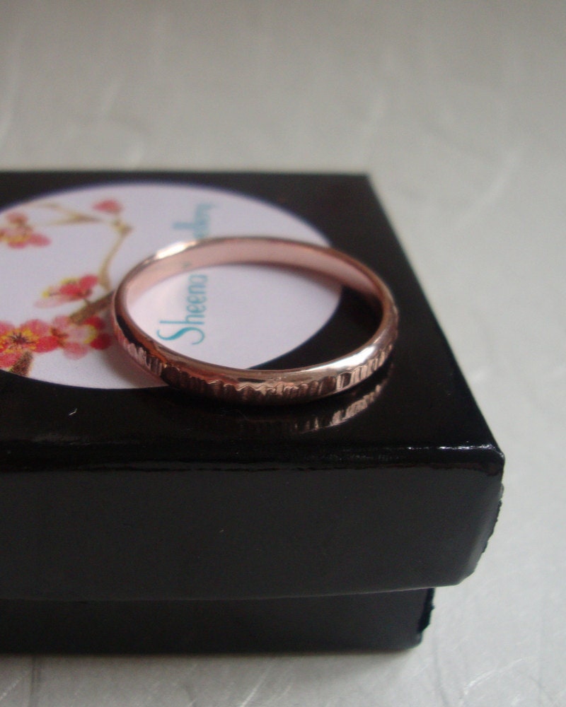 Rose gold bamboo ring 10k