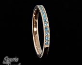 Genuine Blue Topaz 14kt Rose Gold Plated Sterling Silver Mother's Ring - December Birthstone - LS2881