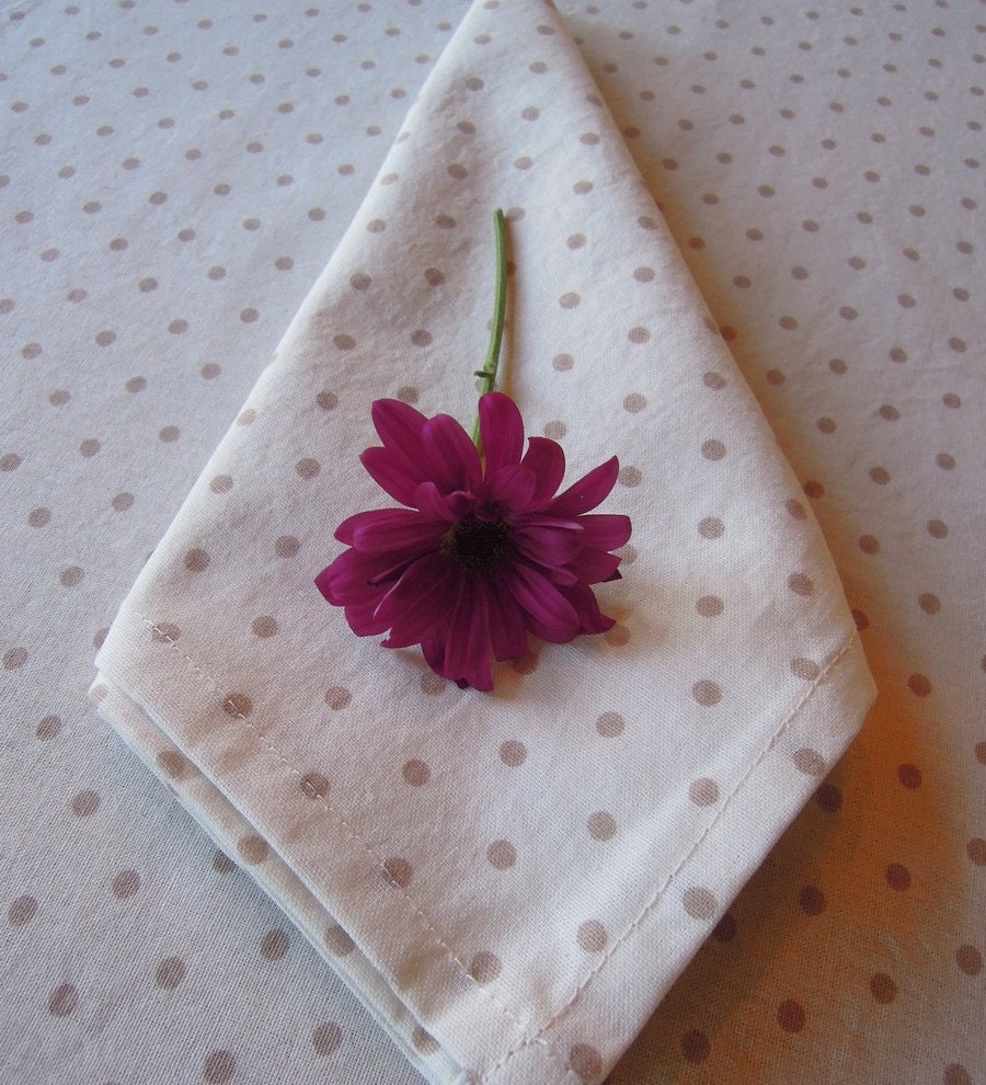 Polka-Dot Napkins, Table Linens, French Cotton, 4