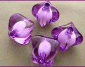 15pcs 12mm Clear Dark Violet Concave Cube Acrylic Lucite Beads