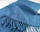 HandWoven Table Runner Table Decor Blue Purple Green Cotton Hand Woven