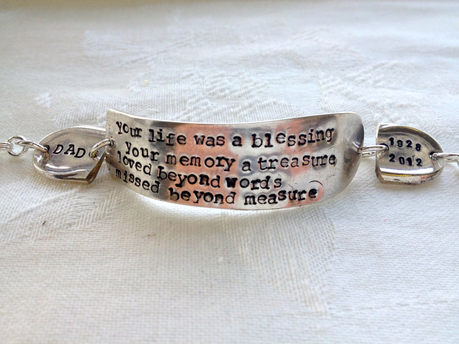 Custom Stamped Memorial Bracelet
