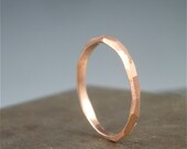 Thin Rose Gold Chiseled Ring - 2mm wide