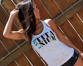 I am TITANIUM.  Burnout A-Line Racerback Tank.  Sizes S-XL