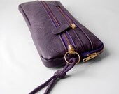 XL wallet travel organizer in plum