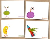 Outer Space Card / Note Cards / Notecards / Martian / Space / Personalized (set of 8)